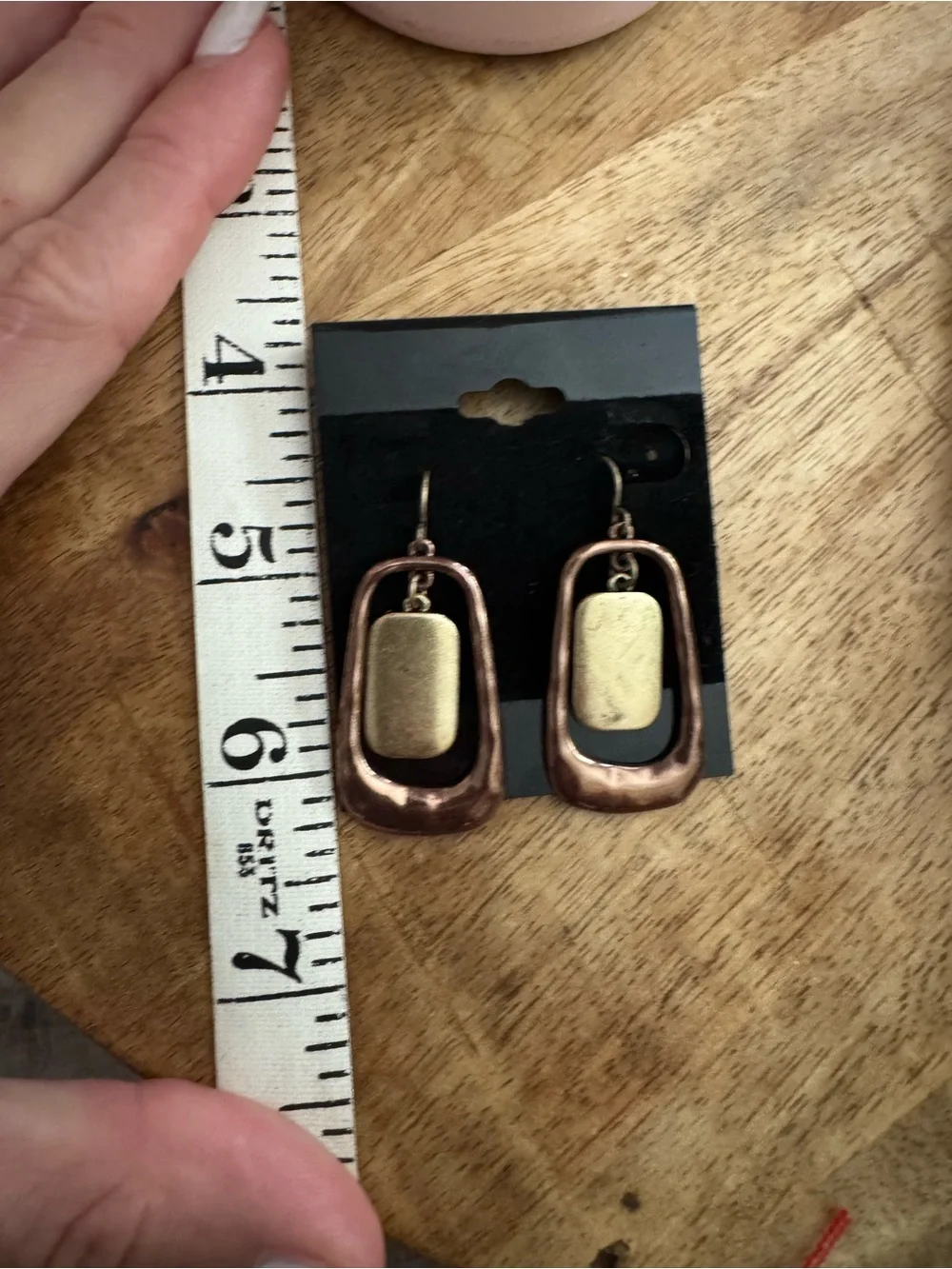 Bronze-Tone Geometric Drop Earrings - Women Jewelry